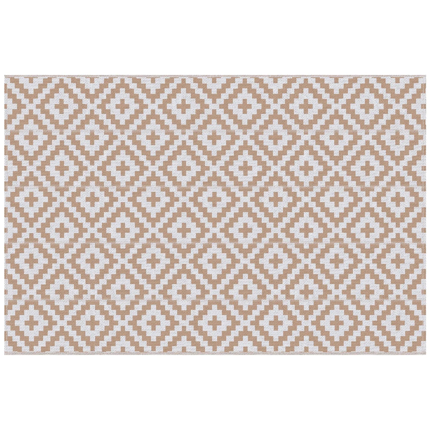 Reversible Outdoor RV Rug, Patio Floor Mat, 6' x 9', White, Coffee Garden Decor at Gallery Canada