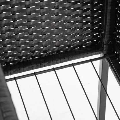 Rattan Raised Garden Box, Elevated Flower Bed with Storage, Black Plant Stands at Gallery Canada