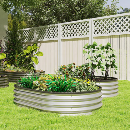 2Pcs Galvanized Raised Garden Bed, 4 X 3 X 1 Ft, Silver Galvanized Planter Boxes at Gallery Canada