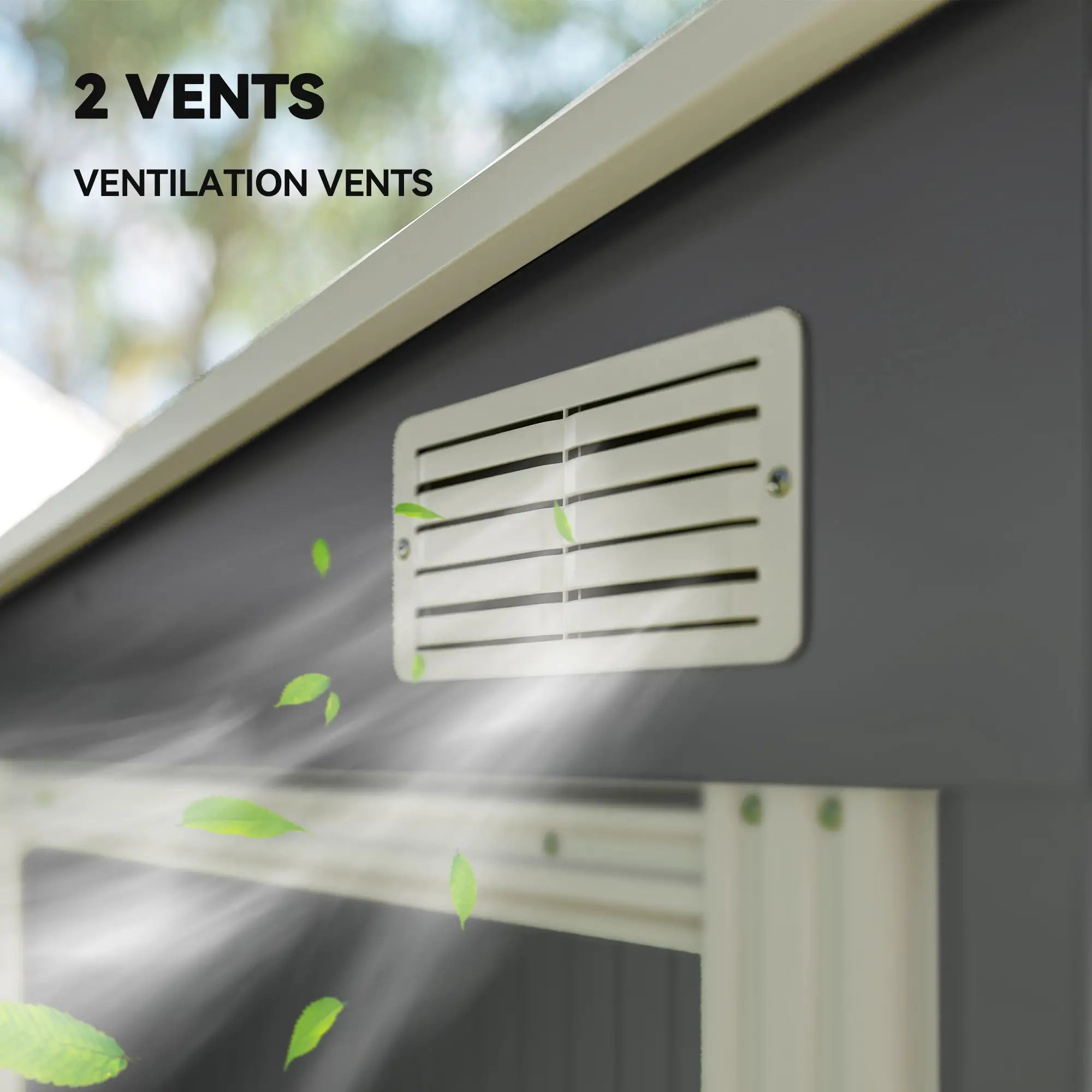 5'x7' Lean To Metal Shed, Sliding Door, 2 Vents, Dark Grey Sheds at Gallery Canada