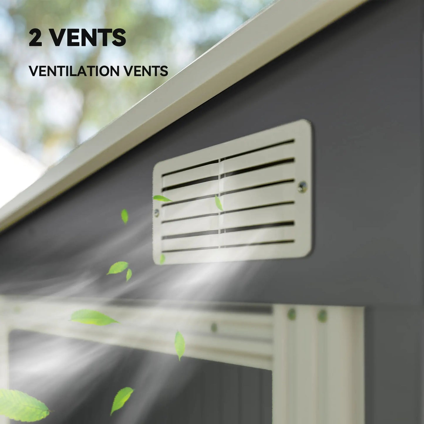 5'x7' Lean To Metal Shed, Sliding Door, 2 Vents, Dark Grey Sheds at Gallery Canada