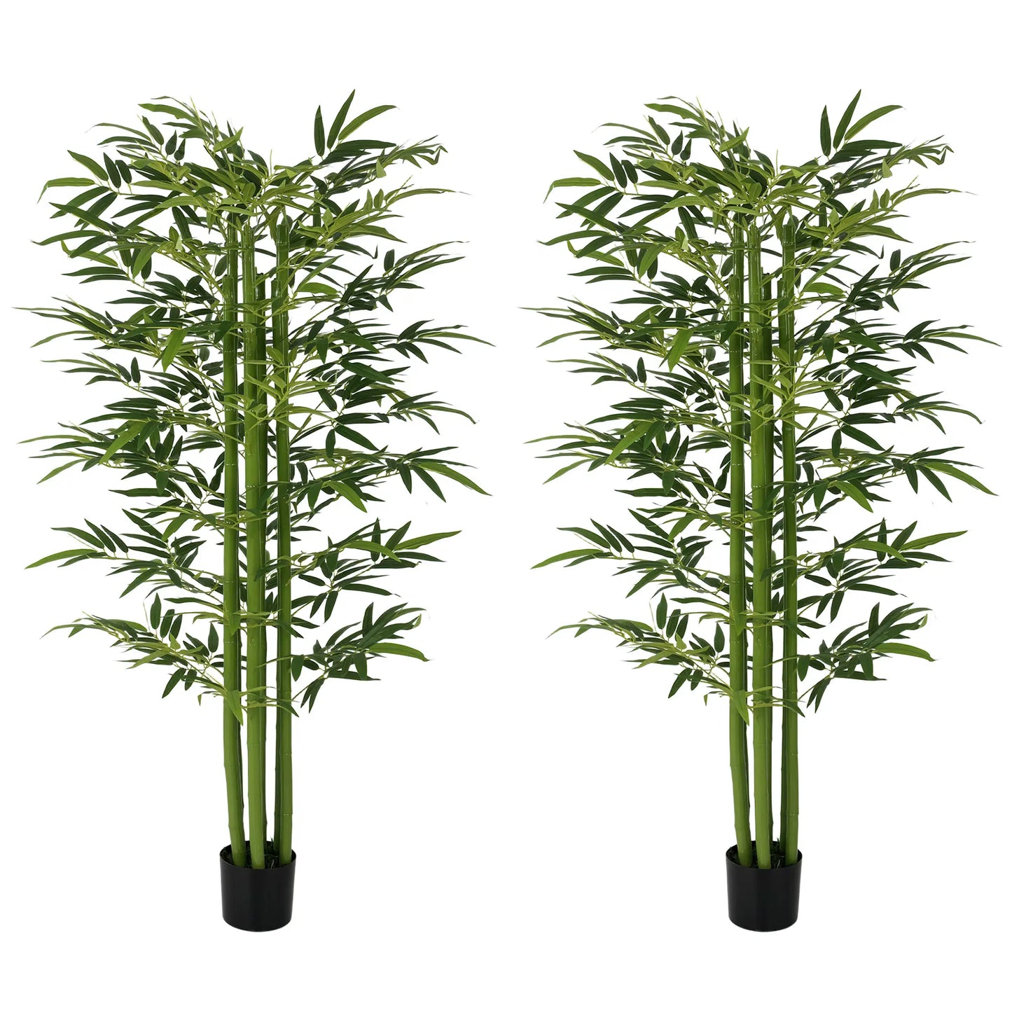 Indoor Fake Plants, Artificial Bamboo Tree with Adjustable Shape for Home Office Living Room Decor, Green