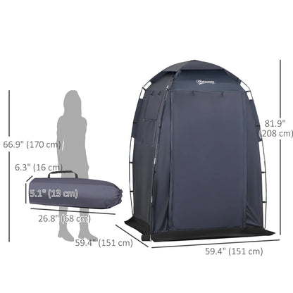 60" x 60" x 82" Shower Tent, Extra Wide Changing Room, Dark Blue Camping Tents at Gallery Canada