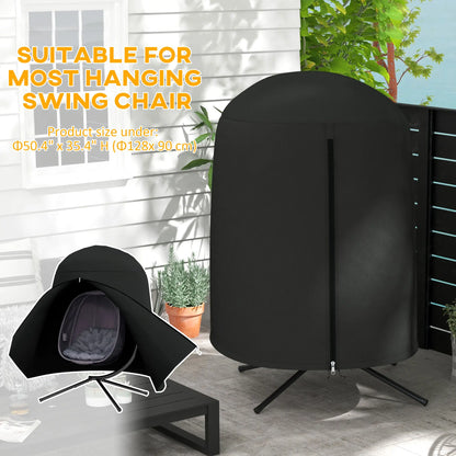 Egg Chair Cover, Waterproof Oxford Fabric, 50.4" x 74.8" H, Black Patio Furniture Covers at Gallery Canada