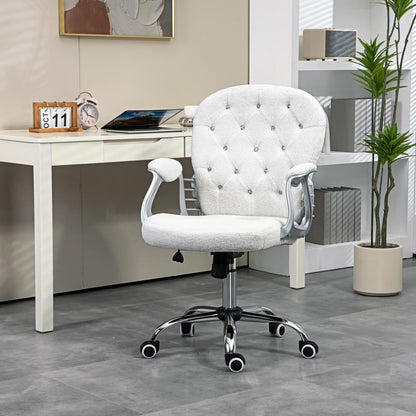 Office Chair, Adjustable Height, Tufted Back, White Task Chairs at Gallery Canada