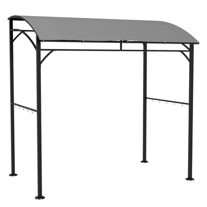 7' x 5' Garden Grill Canopy, BBQ Gazebo Tent, Steel Frame, Grey Gazebos at Gallery Canada