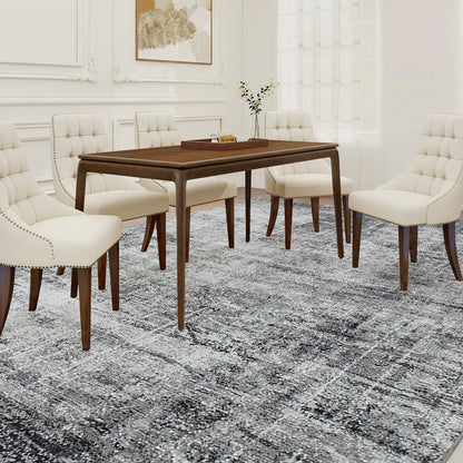 Modern Abstract Area Rug, 6x9, Machine Washable, Non-Slip, Grey Living Room Furniture at Gallery Canada