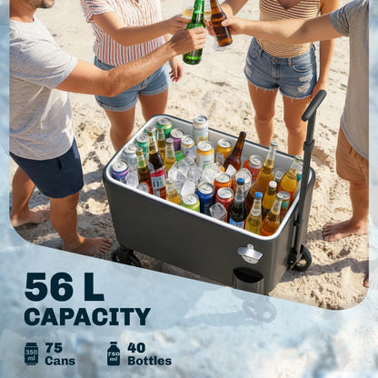 60-Qt Outdoor Patio Cooler Cart, Rolling Ice Chest, Black Cooler Boxes at Gallery Canada