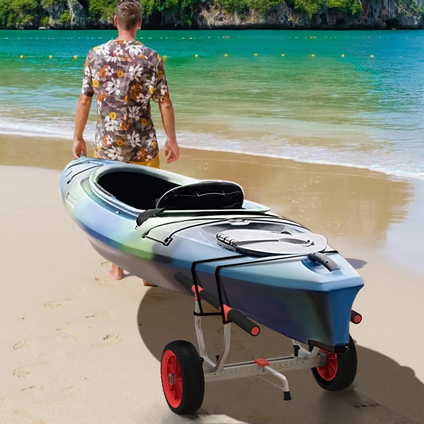 Adjustable Width Kayak Cart Dolly, Red Kayak Carts at Gallery Canada