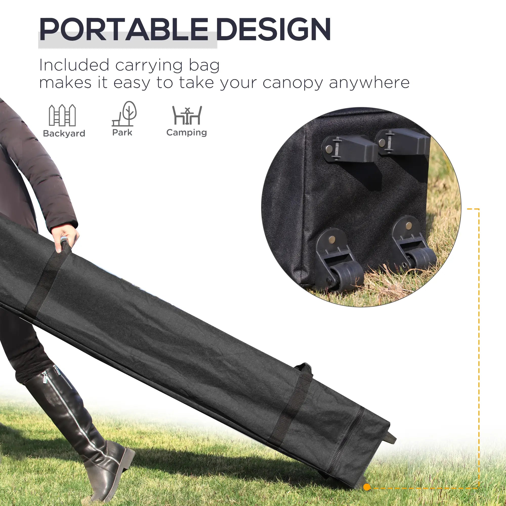 10' x 10' Pop Up Canopy Tent, Instant Sun Shelter, Wheeled Carry Bag, Beige Pop Up Canopies at Gallery Canada