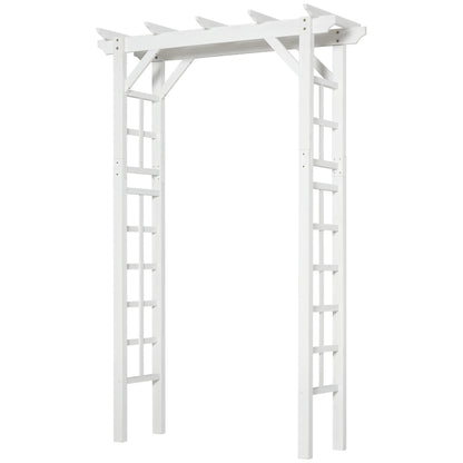 85" Wooden Garden Arbour, Outdoor Arch Trellis for Vines, White Garden Arches at Gallery Canada