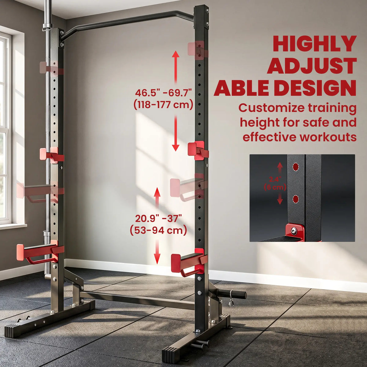 Power Cage Squat Rack, 1100LB, Pull-Up Bar, J-Hooks, Plate Storage Power Towers at Gallery Canada