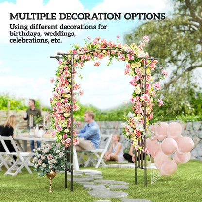 Garden Arch Trellis Arbor With Extended Top, 66.9" x 15.7" x 90.6", Black Garden Arches at Gallery Canada