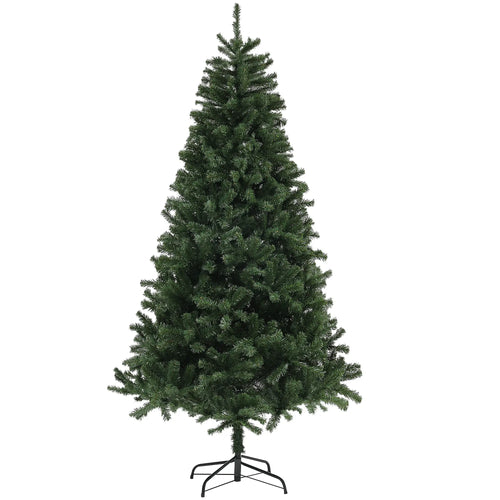 7.5ft Artificial Christmas Tree, Auto Open, Steel Base, Green