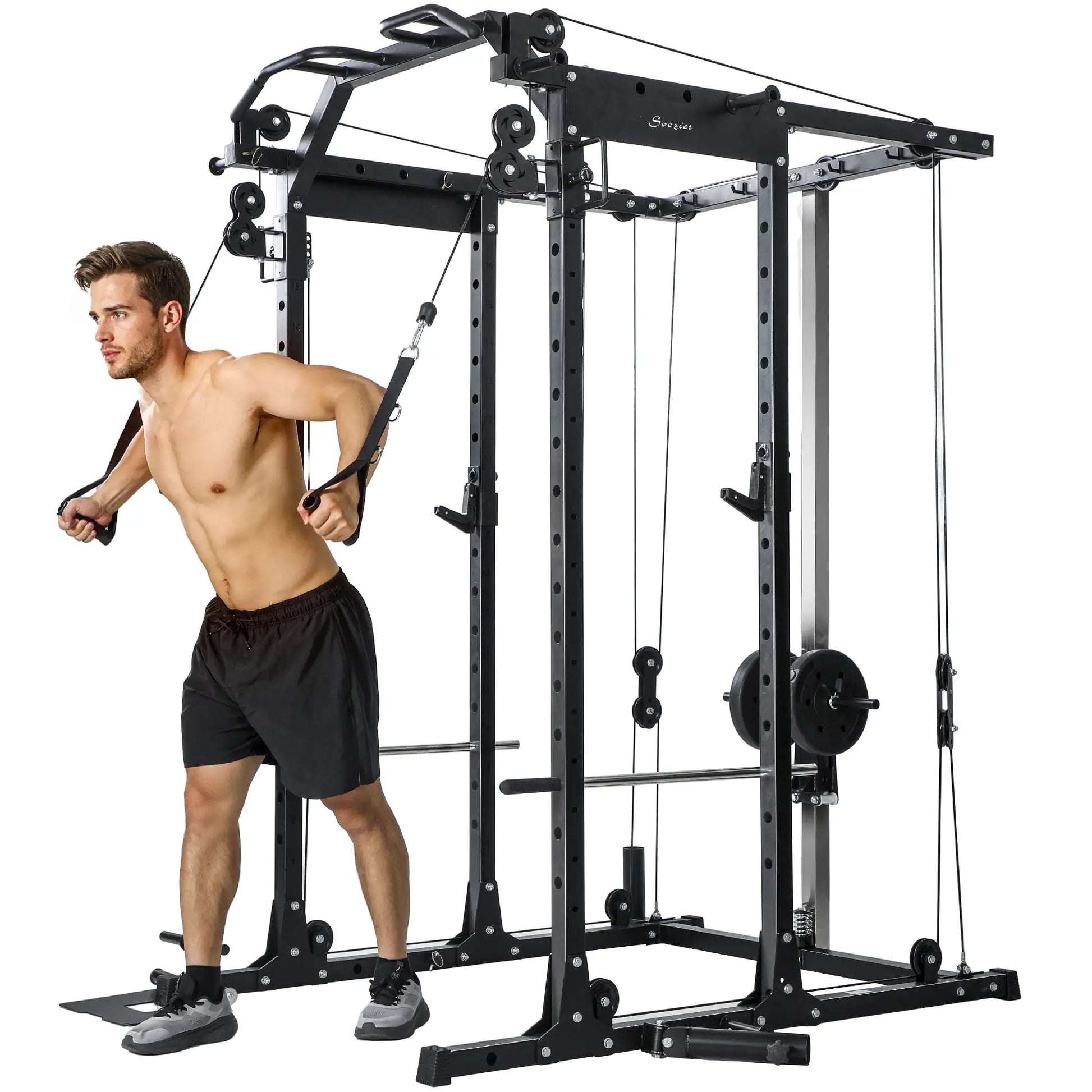 Multi-Functional Power Rack, Smith Machine Cable Crossover System Power Towers at Gallery Canada