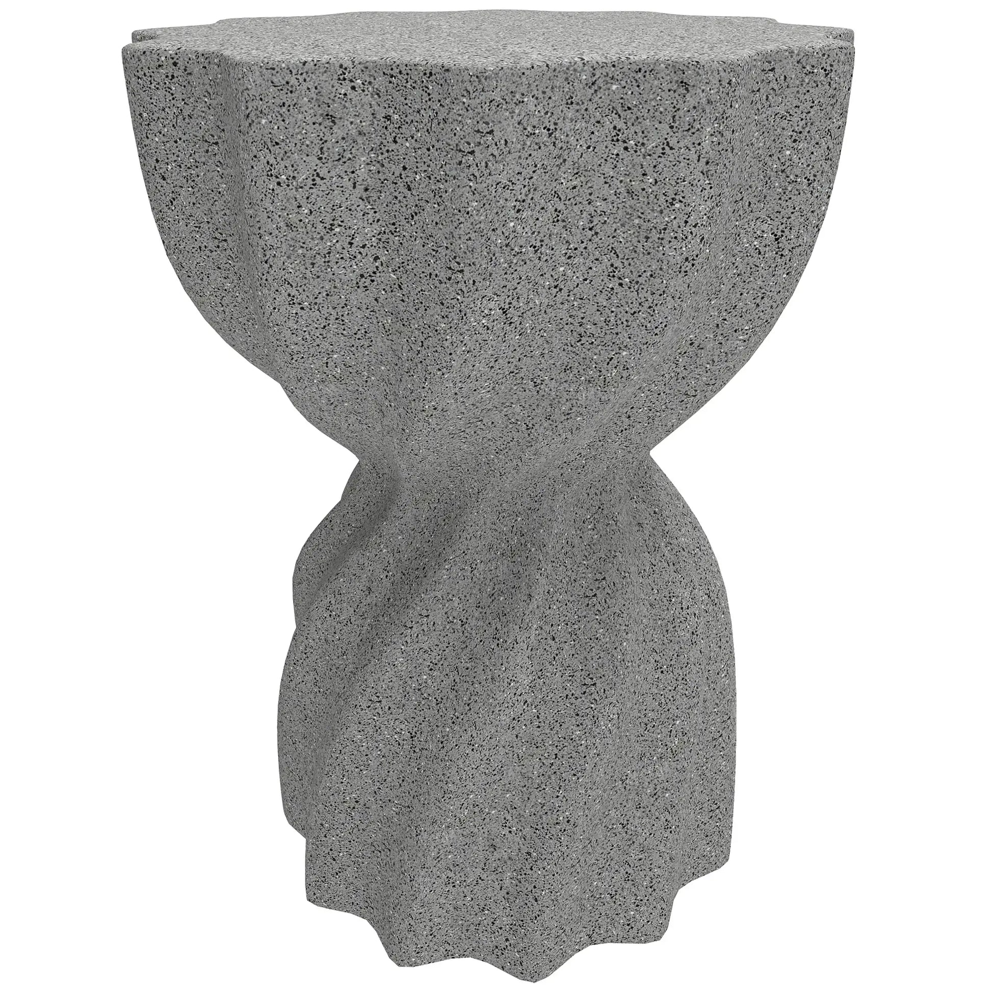 Spiral Garden Stool, Flower Top Outdoor Side Table, Grey Outdoor Benches Grey at Gallery Canada