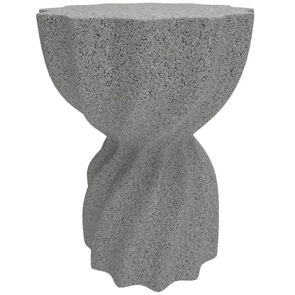 Spiral Garden Stool, Flower Top Outdoor Side Table, Grey Outdoor Benches Grey at Gallery Canada
