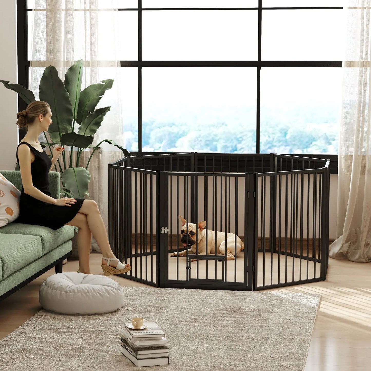 8 Panels Dog Playpen, Foldable Portable, Small Medium Dogs, 30"H Houses, Kennels & Pens at Gallery Canada