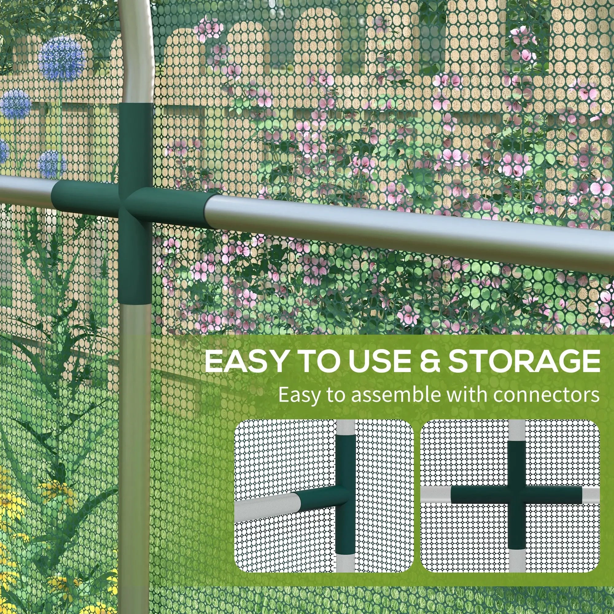 Galvanized Steel Crop Cage, Plant Protection Tent, 4' x 12', Green Walk In Greenhouses at Gallery Canada