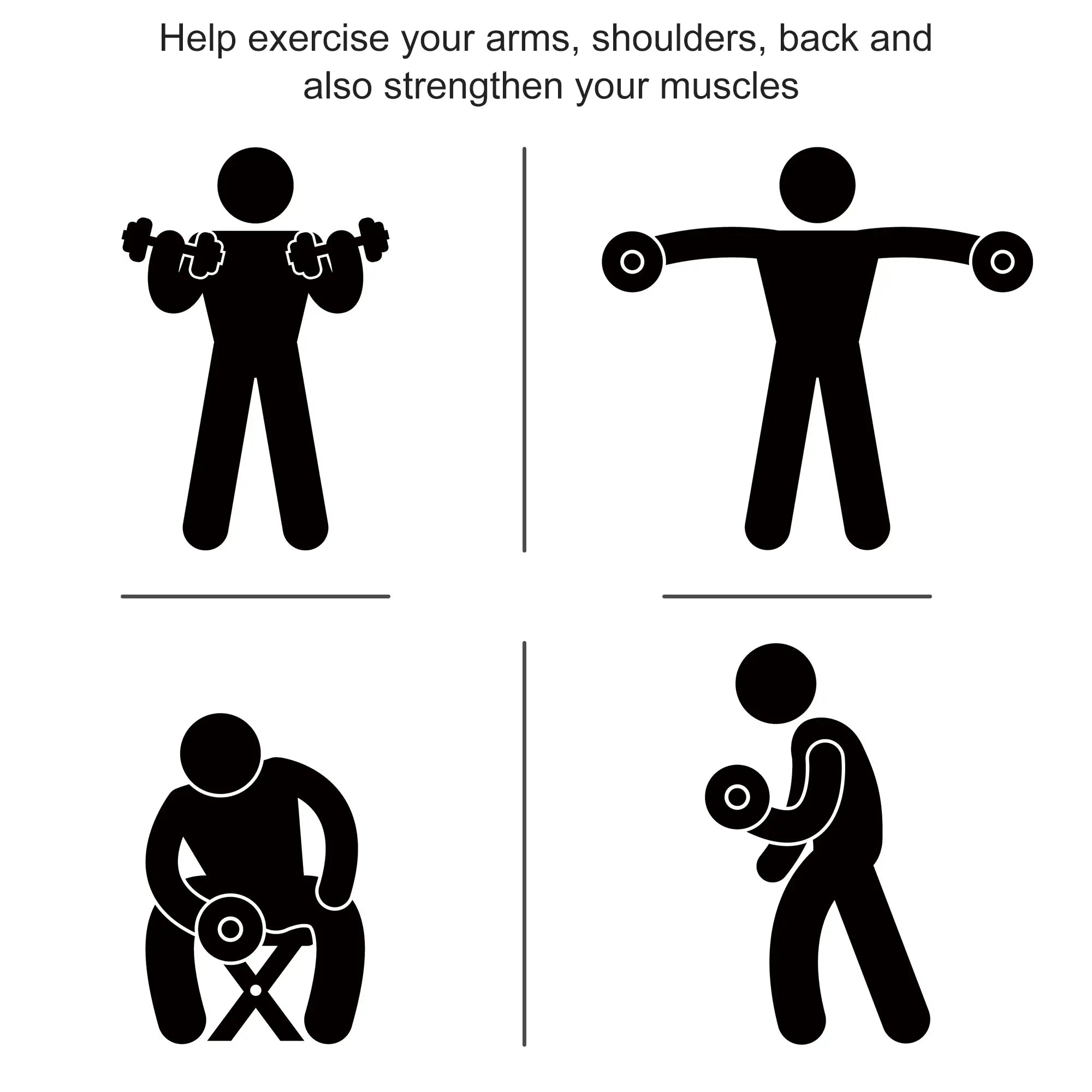 Rubber Dumbbells Weight Set, 24lbs Total, 12lbs Each, Black Dumbbells & Barbells at Gallery Canada