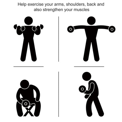 Rubber Dumbbells Weight Set, 24lbs Total, 12lbs Each, Black Dumbbells & Barbells at Gallery Canada