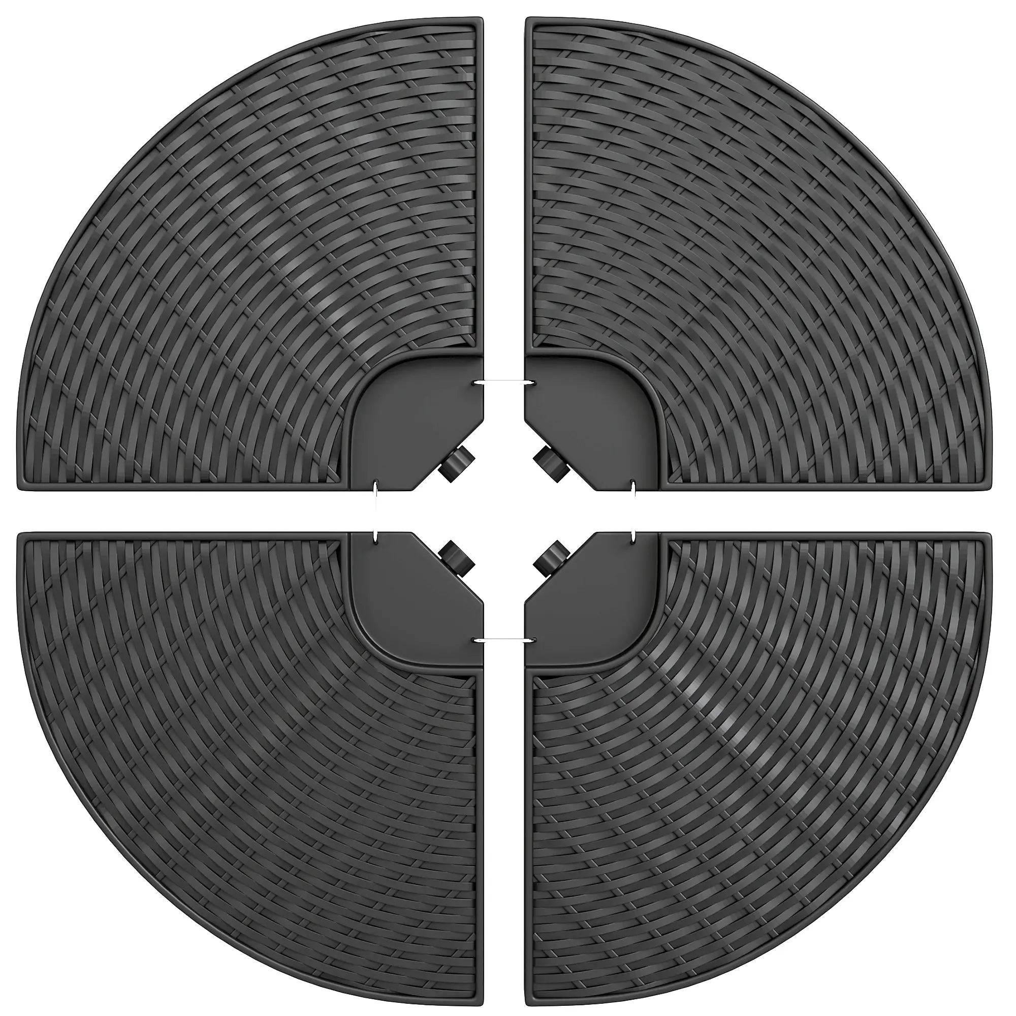 4PCs Cantilever Umbrella Base Weights, Wicker Effect HDPE, Black Umbrella Bases at Gallery Canada