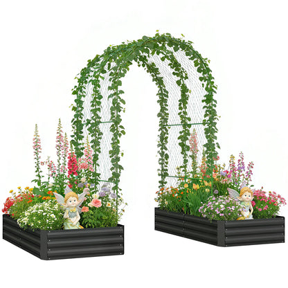 Metal Raised Garden Bed With Trellis, Galvanized Garden Kit, Black Galvanized Planter Boxes at Gallery Canada