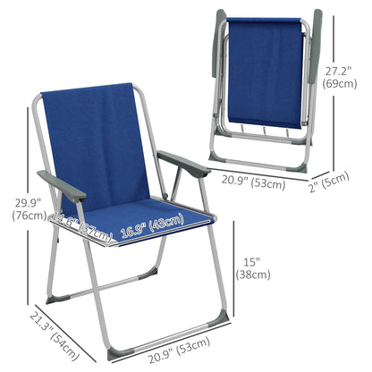 4 Pack Folding Camping Chairs, Oxford Fabric, Dark Blue Patio Chairs at Gallery Canada