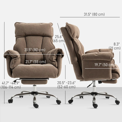 Desk Chair With Footrest, Adjustable Backrest, Light Brown Executive & Manager Chairs at Gallery Canada