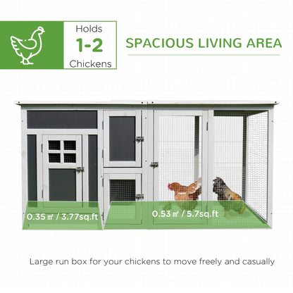 63" Wooden Chicken Coop, Rabbit Hutch, Nesting Box, Run, Grey Chicken Coops at Gallery Canada