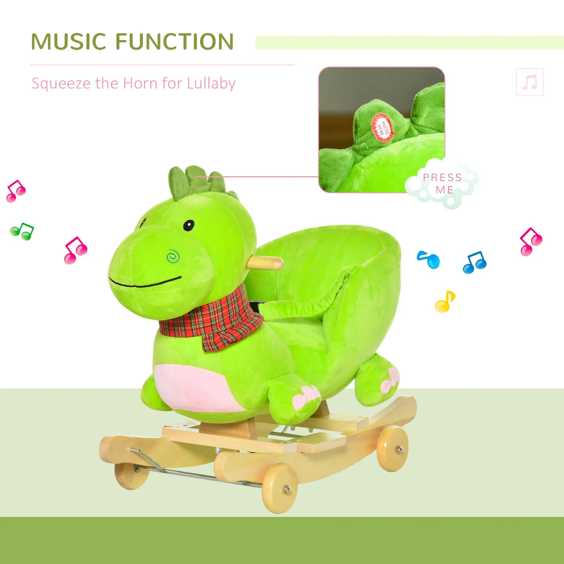 Interactive Plush Ride-On Rocking Dinosaur, Nursery Songs, 18+ Months Rocking Horses at Gallery Canada