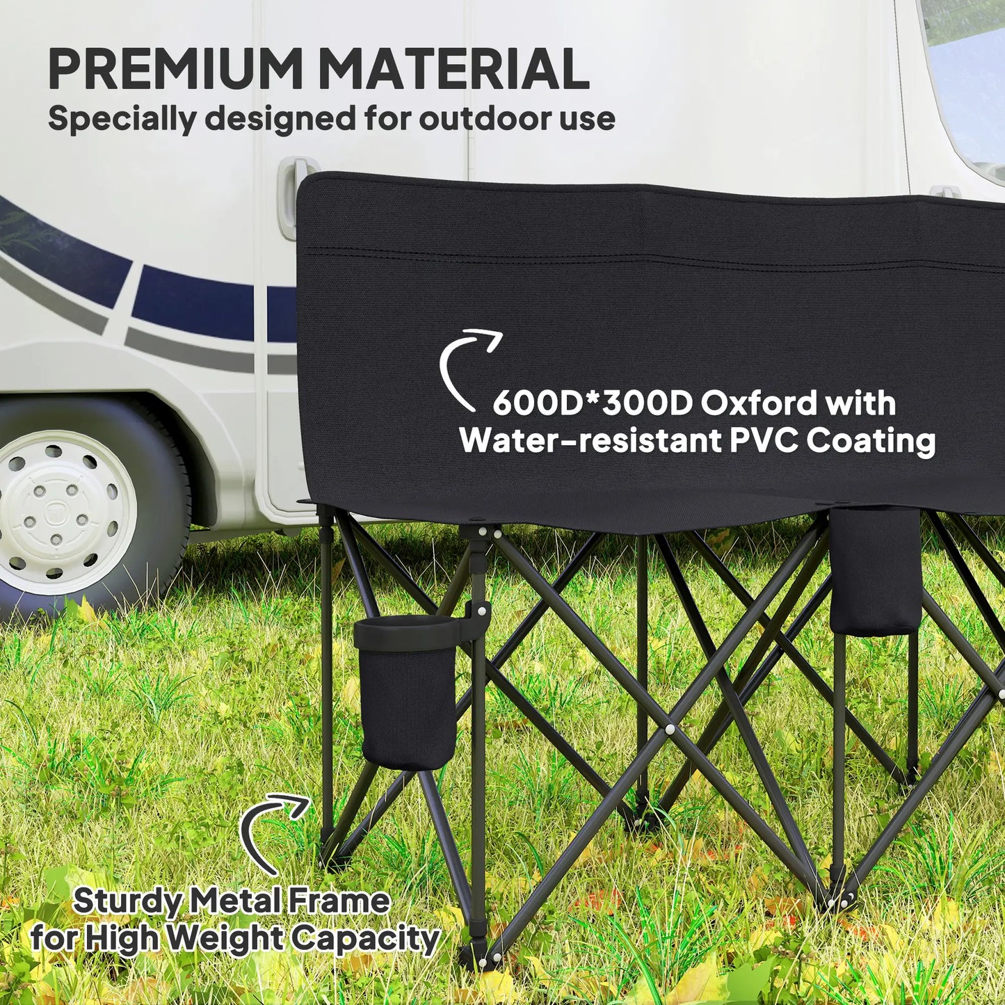 6 Seat Folding Camping Chair, Cup Holder, Carrying Case, Black Picnic Tables & Camping Chairs at Gallery Canada