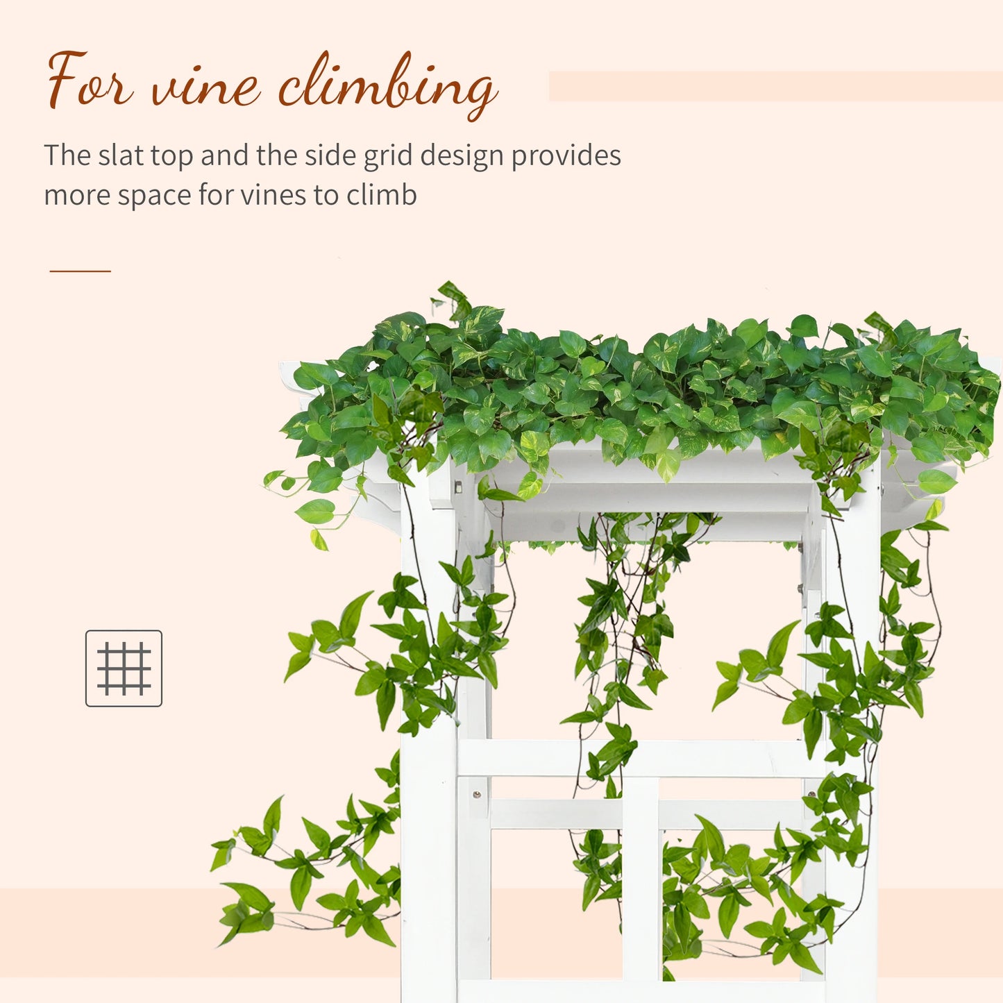 85" Wooden Garden Arbour, Outdoor Arch Trellis for Vines, White Garden Arches at Gallery Canada