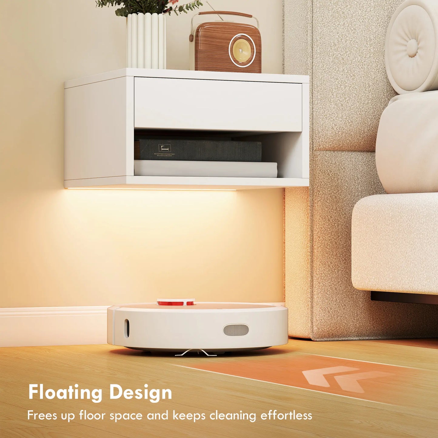 Table de chevet flottante lot de 2, lumières LED RVB, RVB