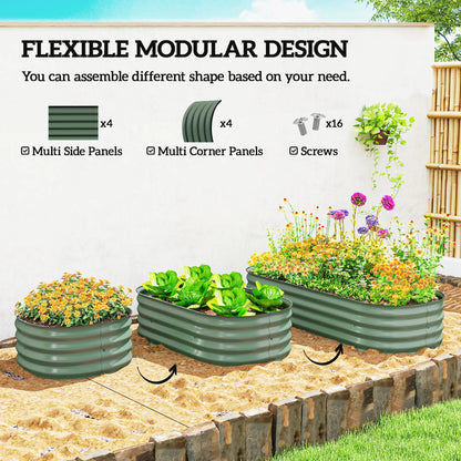 4.9 x 2 x 1ft Galvanized Raised Garden Bed Kit, Metal Planter Box, Green Galvanized Planter Boxes at Gallery Canada