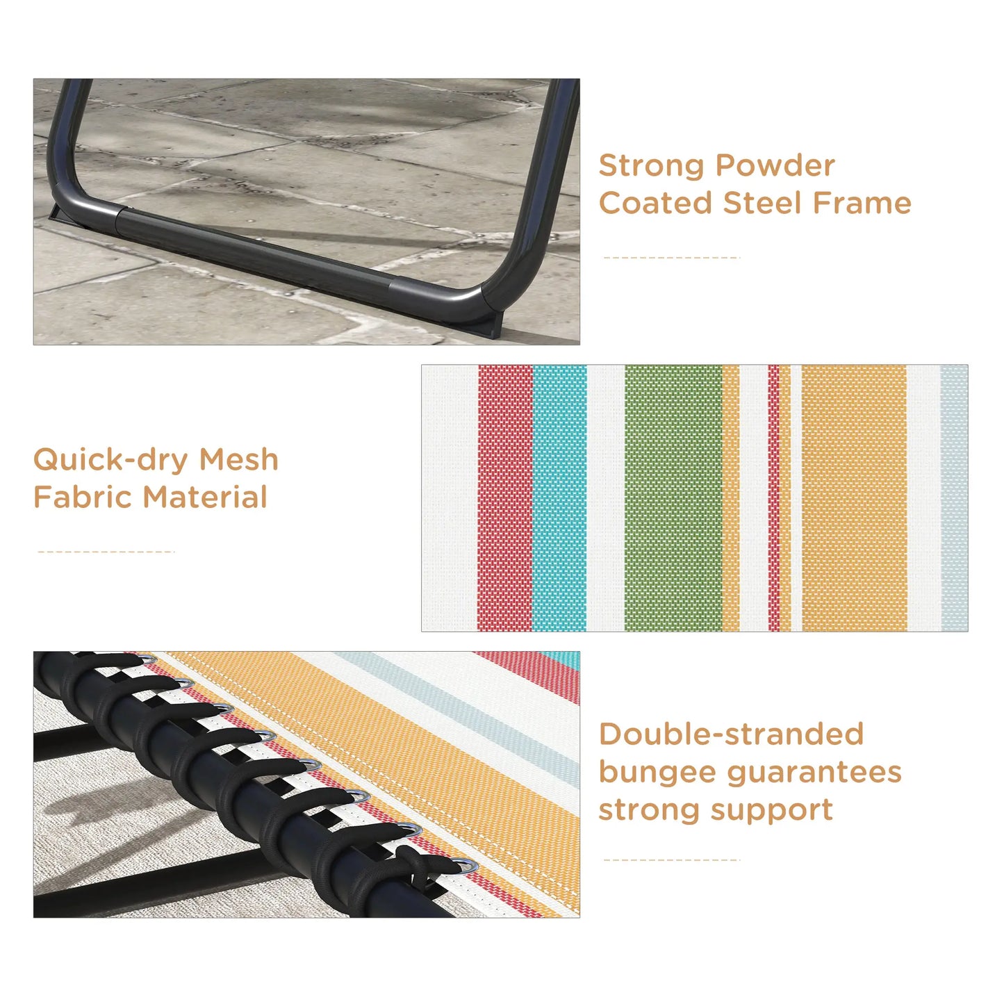 Folding Lounge Chair, Adjustable Chaise With Headrest, Multi-Colored Lounger Chairs at Gallery Canada