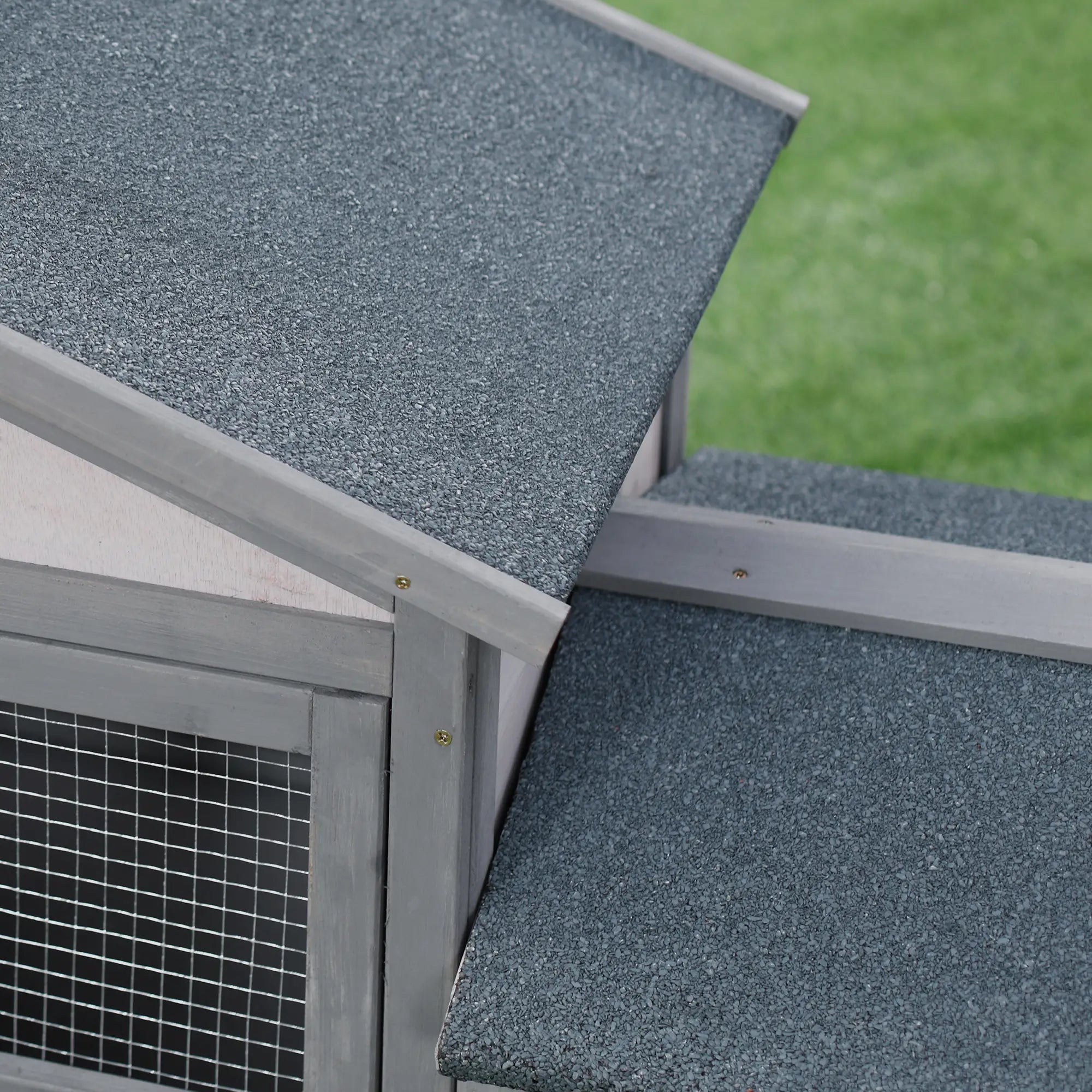 Wood Rabbit Hutch, Bunny Cage, Small Animal House, Dark Grey Rabbit Hutch at Gallery Canada