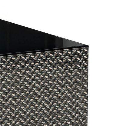 21.7" Square Patio Table, Tempered Glass Top, Black Patio Side Tables at Gallery Canada
