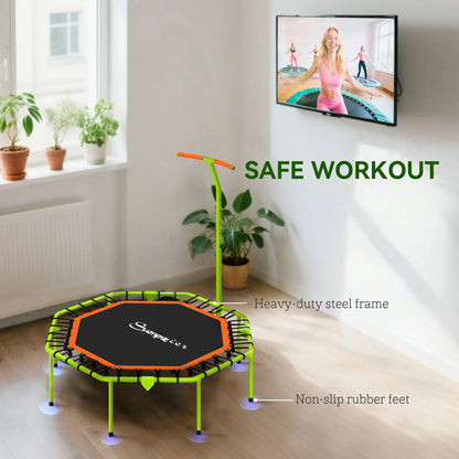 50" Foldable Mini Trampoline, Fitness Rebounder, Adjustable Handle Bar Trampolines at Gallery Canada