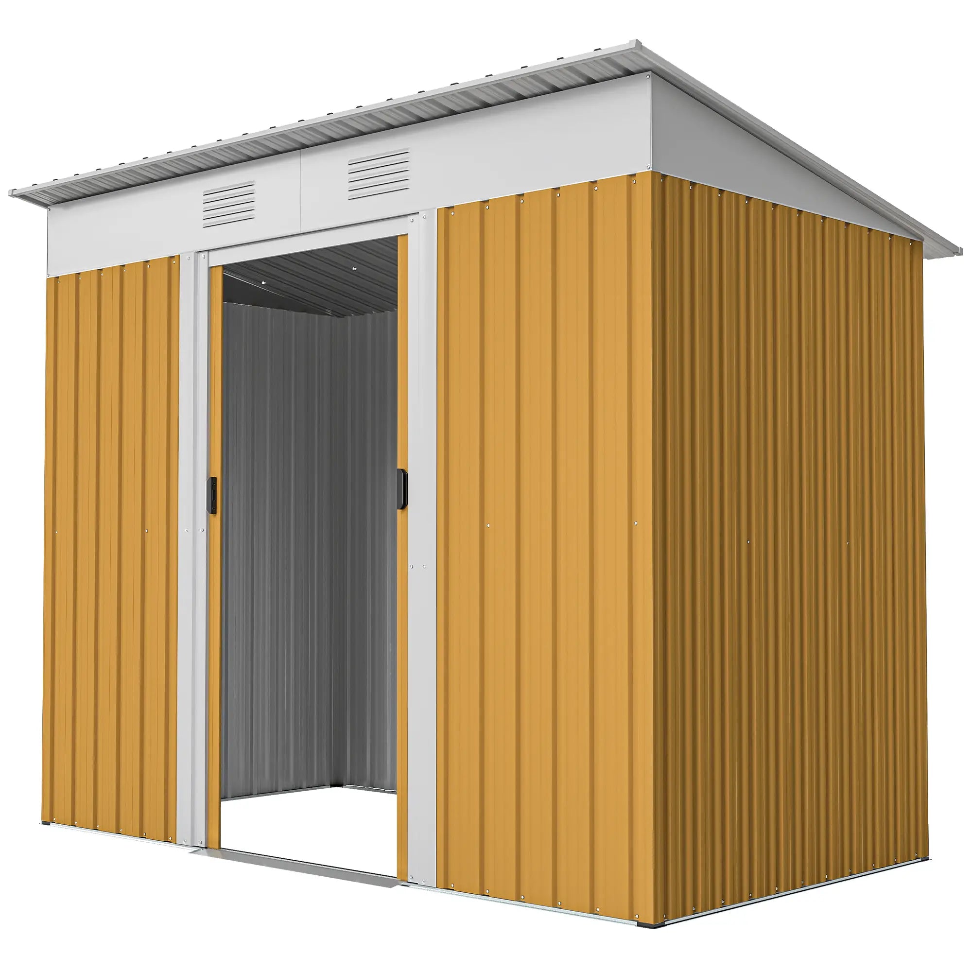 7' x 4' Metal Storage Shed, Outdoor Garden Tool Organizer, Yellow Sheds Yellow at Gallery Canada