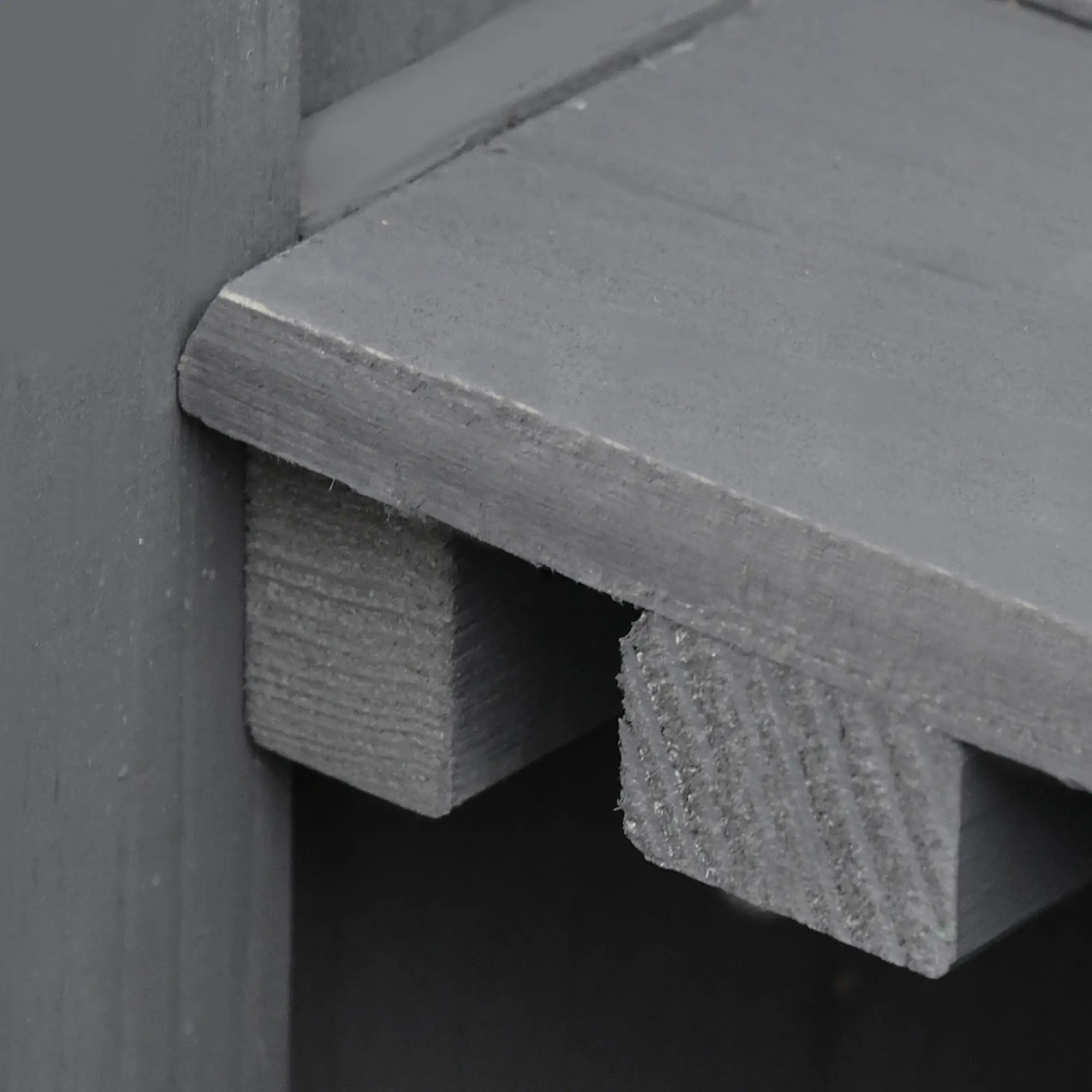 Wooden Garden Tool Shed, Hinged Roof, 2-Tier Shelves, Double Doors, 74x43x88cm, Dark Grey Sheds at Gallery Canada