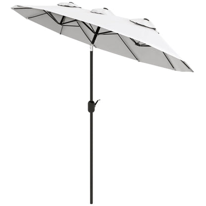 9.7' Double-Sided Patio Umbrella, Tilt Crank Vents, Cream White Sun Umbrellas Cream White, Black at Gallery Canada