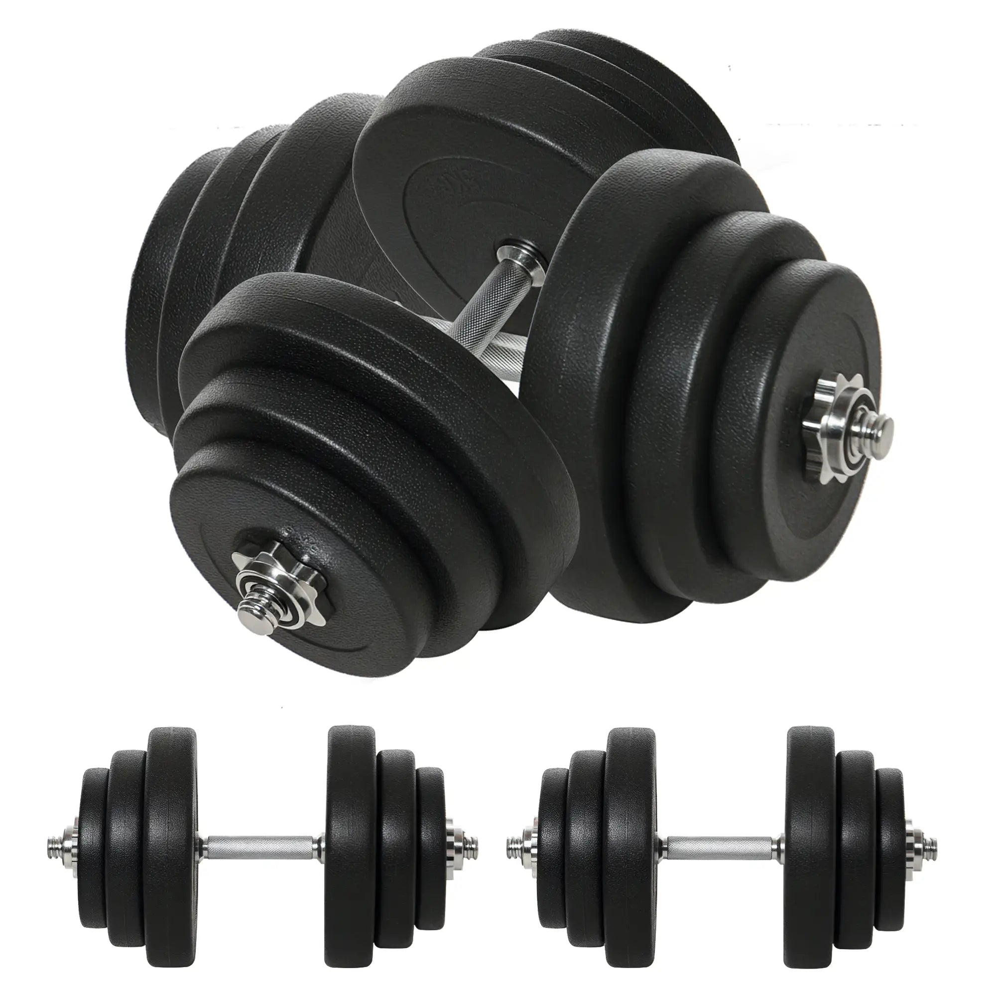Adjustable 2 x 44lbs Dumbbell Set, Fitness Training, Black Dumbbells & Barbells Black at Gallery Canada
