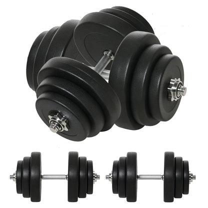 Adjustable 2 x 44lbs Dumbbell Set, Fitness Training, Black Dumbbells & Barbells Black at Gallery Canada