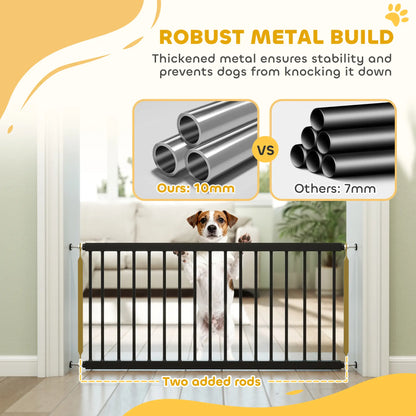 26"-37" Dog Gate, 18" Tall, 2 Extension, Pressure Mount, Black Pet Gates at Gallery Canada