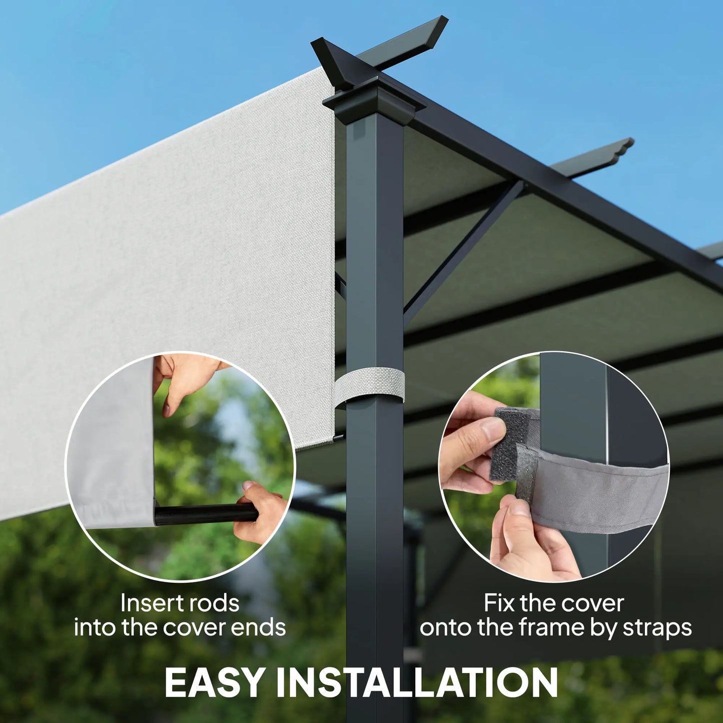 2 Pcs UV Protection Pergola Canopy, 10' x 10', Light Grey Gazebo Canopy Replacement at Gallery Canada