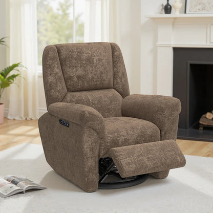 Fabric Recliner Chair, USB Ports, Swivel Rocking Footrest Sofas & Reclining Chairs at Gallery Canada