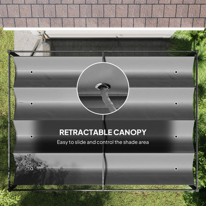 13' x 10' Pergola de Patio, Toit Rétractable, Gris Foncé