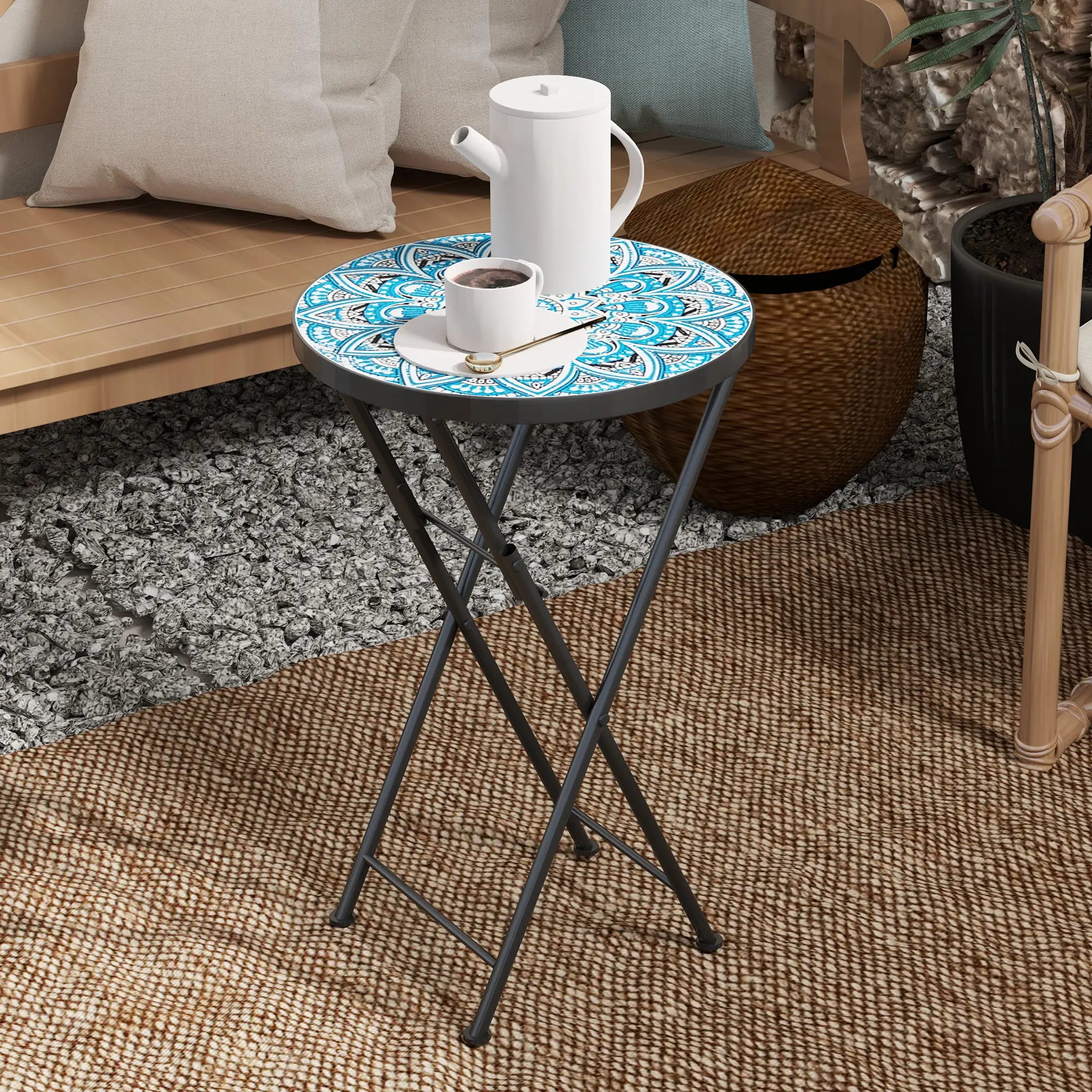 Mosaic Outdoor Patio Side Table, 14