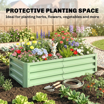 Galvanized Raised Garden Bed, 4' x 2' x 1', Green Galvanized Planter Boxes at Gallery Canada